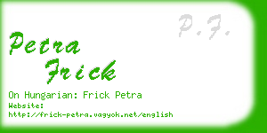 petra frick business card
